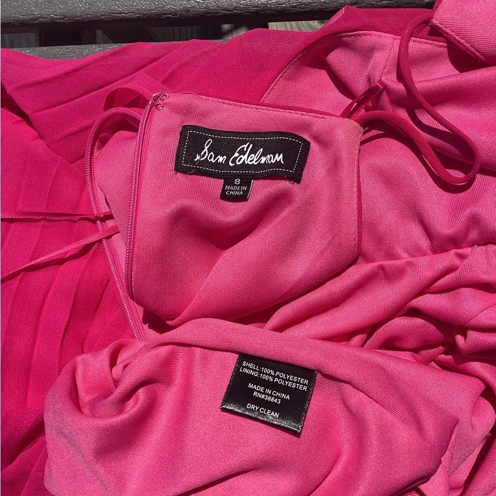 Sam Edelman Hot Pink Pleated Midi Dress - Picture 12 of 13